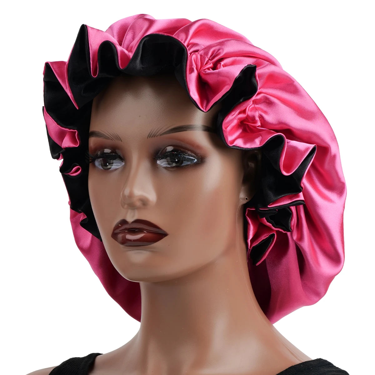 1Pc Double-Layered Minimalist Hair Bonnet Satin Bonnet Sleep Caps Can Be Worn on Both Sides Versatile Cap for Men/Women