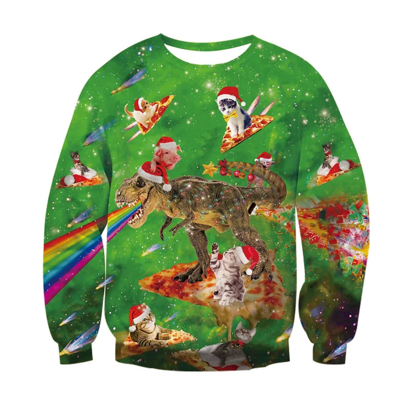 Fashion Ugly Christmas Sweater Men Women 3d Printing Funny Xmas Sweatshirt Crewneck Long Sleeve Pullover Oversized Hoodies