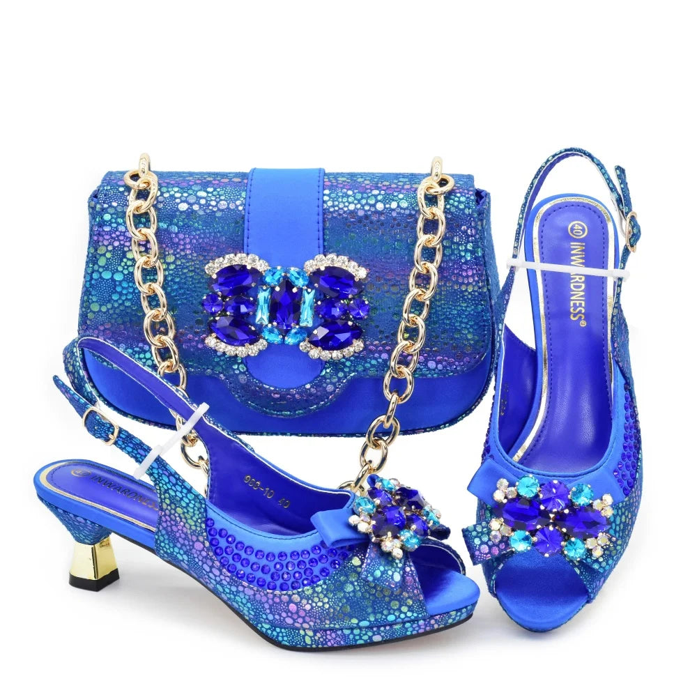 Doershow Lastest Italian Design Fashion Style Ladies Shoes with Matching Bag Set 2026 Nigerian Shoes and Bag Set! HX1-1