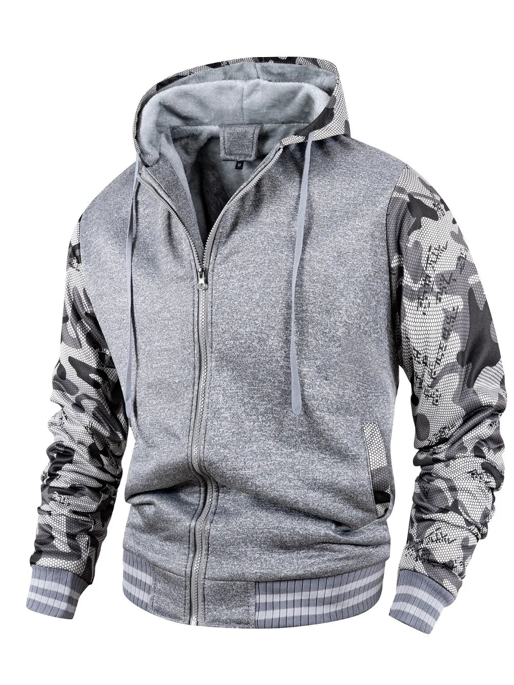 Men Color-Splicing Jacket Winter Warm Fleece Hoodies Outdoor Sports Windproof Baseball Uniform Male Fashion Zipper Thicken Coats