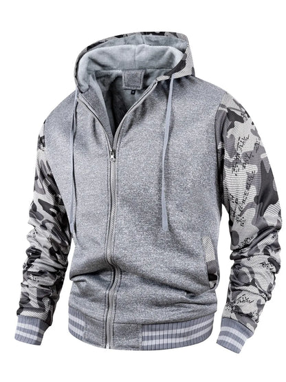 Men Color-Splicing Jacket Winter Warm Fleece Hoodies Outdoor Sports Windproof Baseball Uniform Male Fashion Zipper Thicken Coats