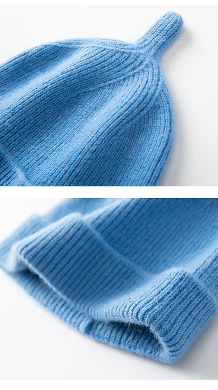 Keep Warm Winter Hat for Children Unisex Knit Cap Kids 100% Cashmere Skullies Hats for Boys Bonnet Girls Caps Accessories