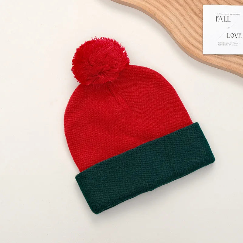 2pc Christmas Cosplay Funny Beanie Hat and Gloves,Unisex Winter Warm Classic Knitted Hat,Halloween,new Year Costume Accessories