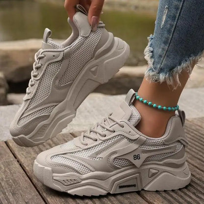 Women Purple Platform Sports Shoes Women Thick Sole Breathable Black Casual Shoes Fashion Slip On 2025 Outdoor Walking Sneakers