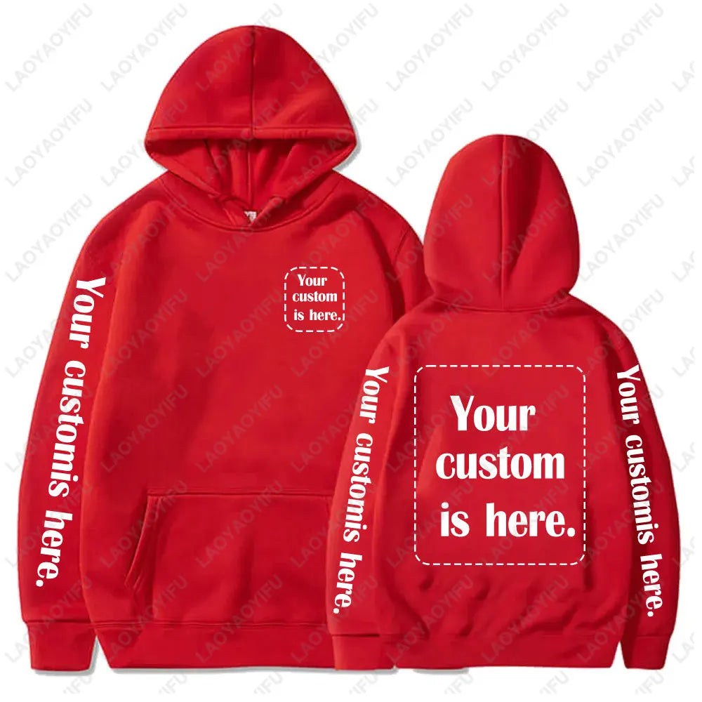 2026 Student Casual Custom Printed Text DIY Hoodie Customized Personalized Hoody Custom Hoodies Text Sweatshirt Clothes