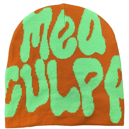 Mea Culpas Beanies Hats For Women Men Autumn Winter Fashion Printed Wool Acrylic Knitted Caps Bonnet Kpop Elastic Skullies Hat