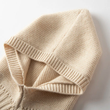 New Autumn and Winter Women's Hat 100% Cashmere Knitted Scarf Hats Outdoor Warm Fashion Girl Cap Lady High Quality Neck Sarf