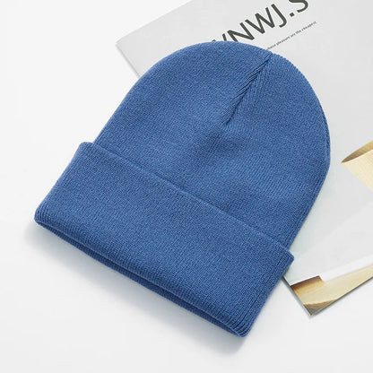 Acrylic Beanie Cap for Adult Winter Women Men Plain Skullies Beanie Hats Custom Logo Knitted Hats SKullies Skullcap