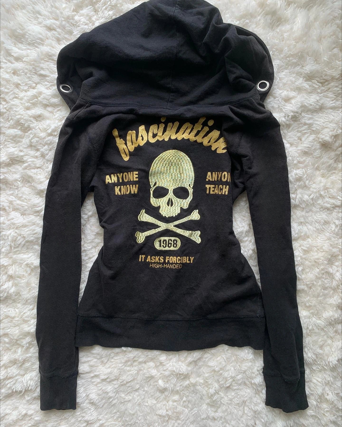Y2K Retro Zipper Hoodies Women Harajuku Sexy Slim Fit Sweatshirt Autumn Skull Graphic Embroidery Hooded Jacket Gothic Clothing
