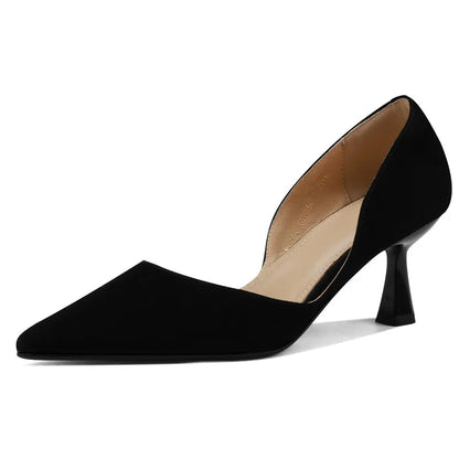 FEDONAS Basic Women Pumps Spring Summer Dress Office Ladies Pointed Toe Thin Heels Genuine Leather Shoes Woman Fashion Elegant