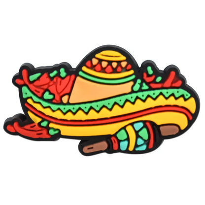 mexico series PVC shoe Charms Slippers Buckle combination Fit Wristbands accessories Decoration Bands gift unisex party