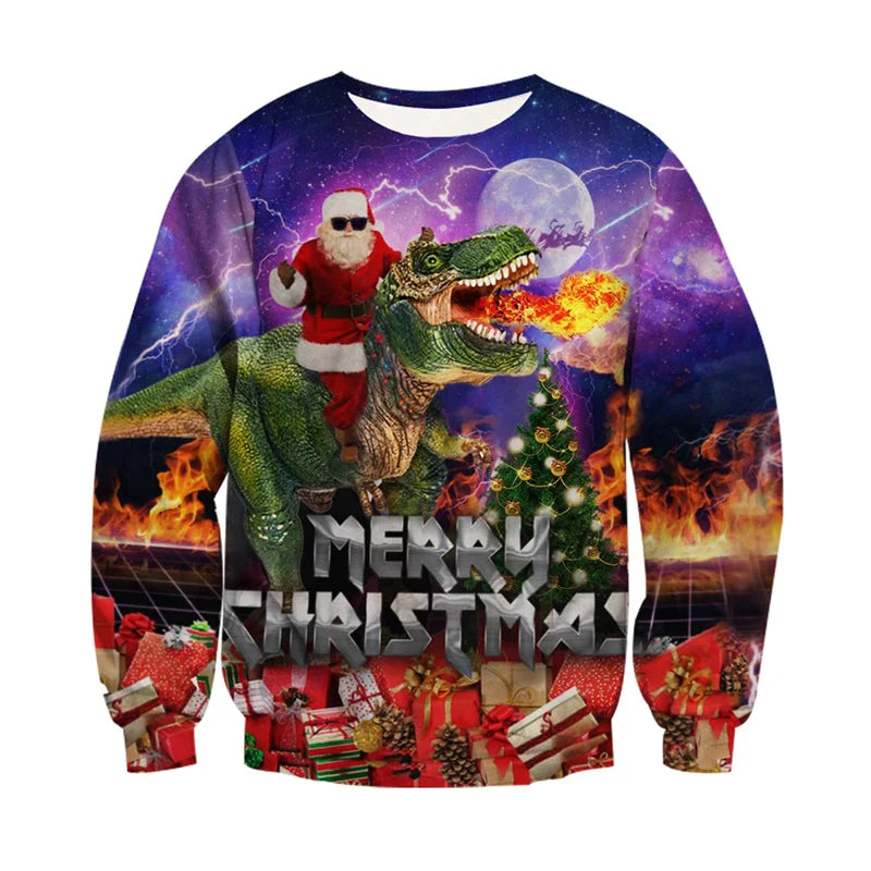 Fashion Ugly Christmas Sweater Men Women 3d Printing Funny Xmas Sweatshirt Crewneck Long Sleeve Pullover Oversized Hoodies