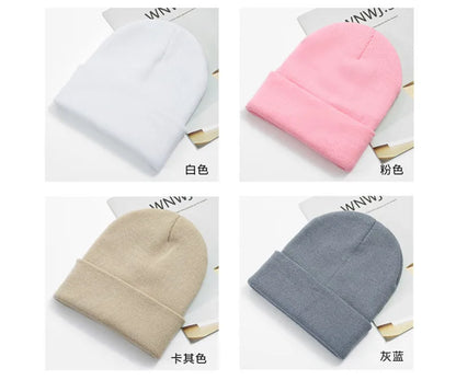 Acrylic Beanie Cap for Adult Winter Women Men Plain Skullies Beanie Hats Custom Logo Knitted Hats SKullies Skullcap