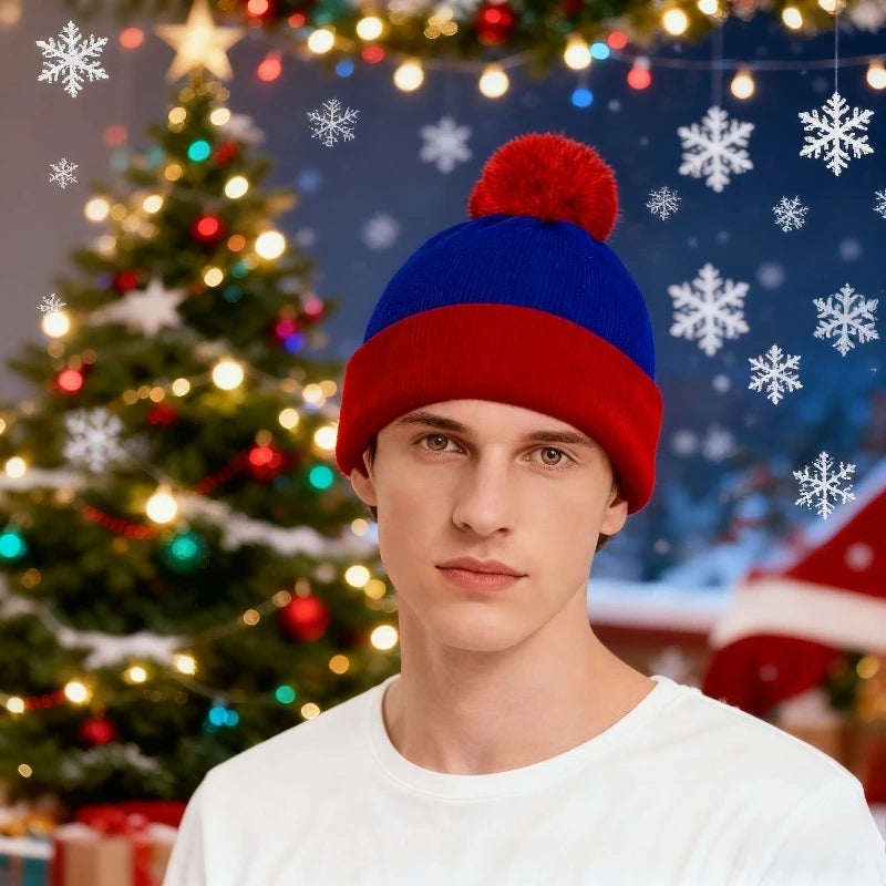 2pc Christmas Cosplay Funny Beanie Hat and Gloves,Unisex Winter Warm Classic Knitted Hat,Halloween,new Year Costume Accessories
