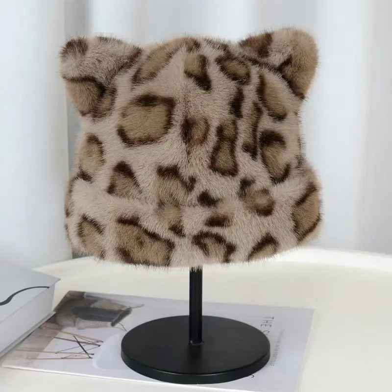 New Korean Winter Imitation Fur Bucket Hat Fashion for Women Warm Plush Ear Protection Fisherman Hats Outdoor Cute Panama Cap