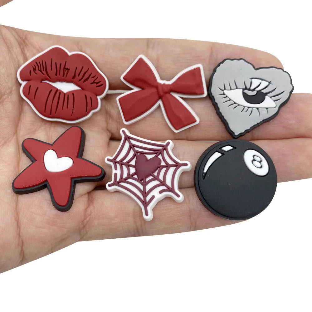 single 2K style glass PVC shoe Charms Slippers Buckle combination Fit Wristbands accessories Decoration Bands gift unisex party