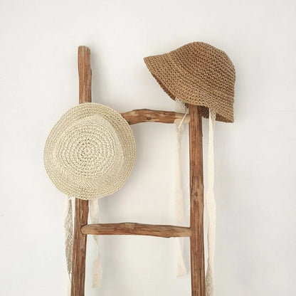 Fashion Lace Baby Hat Summer Straw Bow Baby Girl Cap Beach Children Panama Hat Princess Baby Hats and Caps for Kids 1PC