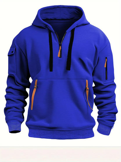 Men's Hoodies Aesthetic Fashion Multi-pocket Zipper Brand Streetwear Plus Size Loose Pullover Clothing Men Sweatshirts 2024 New