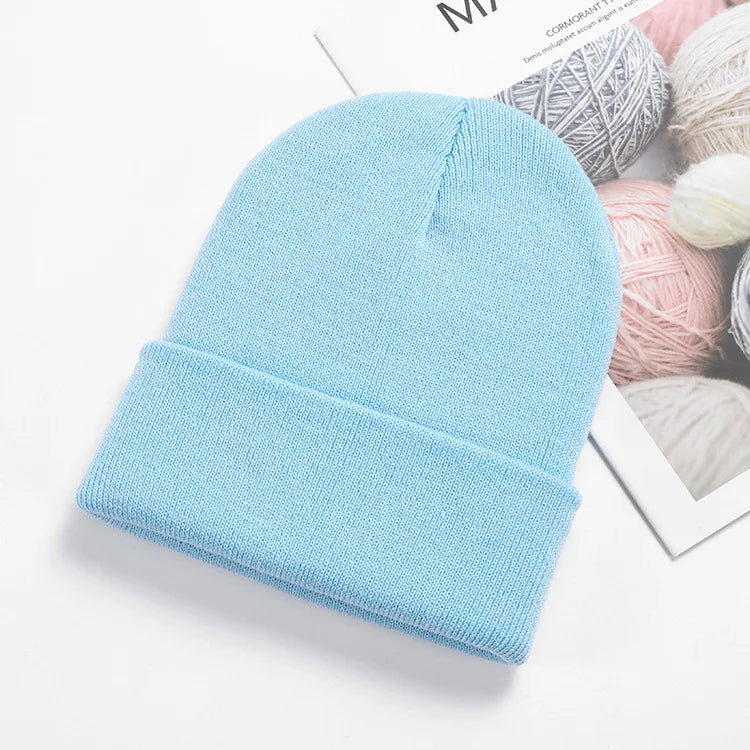 Acrylic Beanie Cap for Adult Winter Women Men Plain Skullies Beanie Hats Custom Logo Knitted Hats SKullies Skullcap