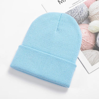 Acrylic Beanie Cap for Adult Winter Women Men Plain Skullies Beanie Hats Custom Logo Knitted Hats SKullies Skullcap