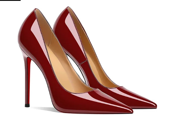 2026 New Black 12cm High Heels Classic Thin Heels Sexy Shallow Mouth Fashion Commuter Large Single Shoes 33-50