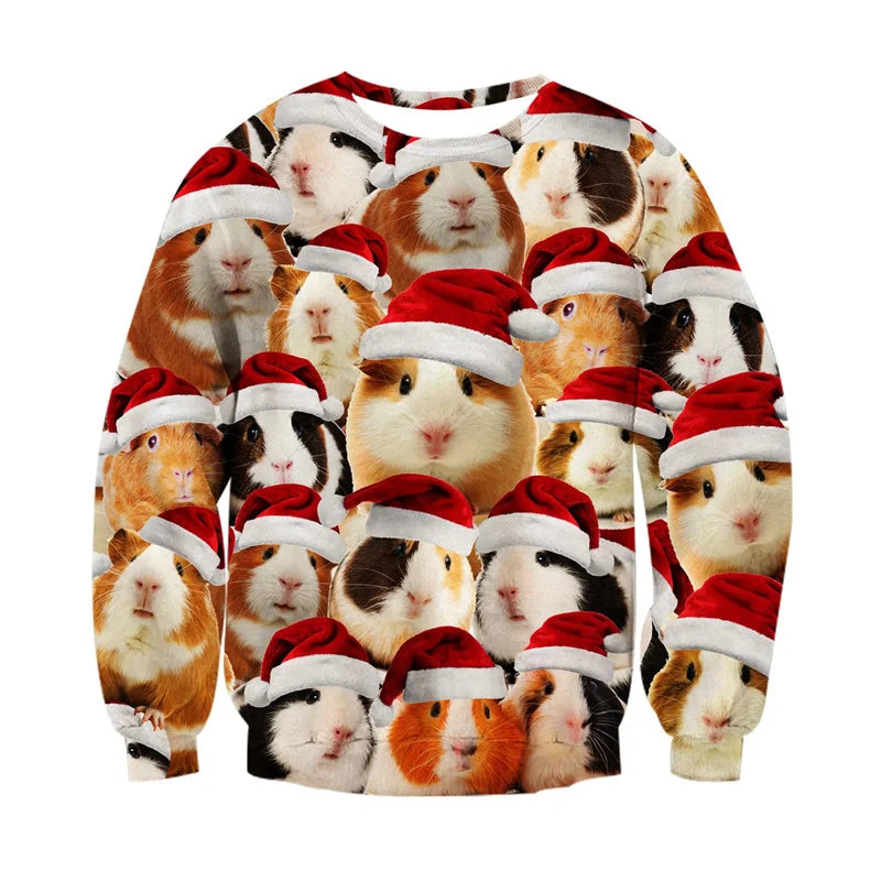 Fashion Ugly Christmas Sweater Men Women 3d Printing Funny Xmas Sweatshirt Crewneck Long Sleeve Pullover Oversized Hoodies