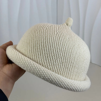Japanese style Womens Fashion Bucket Hats Knitted Melon Skin Hats Casual Berets Landlord Hats Warm Painter Pacifier Caps 모자