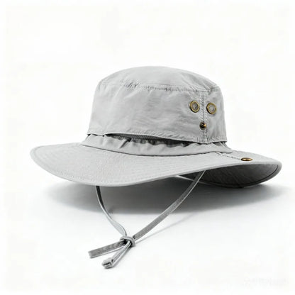 Wide Brim Waterproof Big Size 63-67cm Bucket Hats Men Summer UV Protection Sun Hat Foldable Chin Strap Hiking Cap Fishing Hat