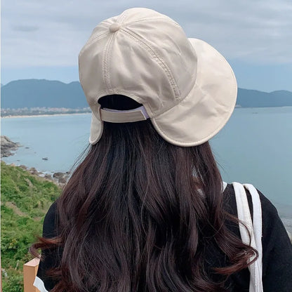 Korean Version Dome Sunshade Fisherman Hat Women's Summer Sunshade Hat Velcro Large Brim Basin Hat