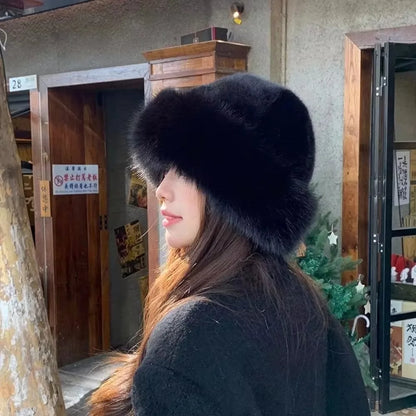 Fur Hat Women Warm Snow Ski Cap Female Faux Fox Fur Thick Warm Winter Hat Lady Windproof Russian Hat Ear Warmer Bonnet Hot Sale