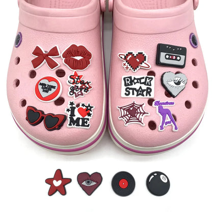 single 2K style glass PVC shoe Charms Slippers Buckle combination Fit Wristbands accessories Decoration Bands gift unisex party