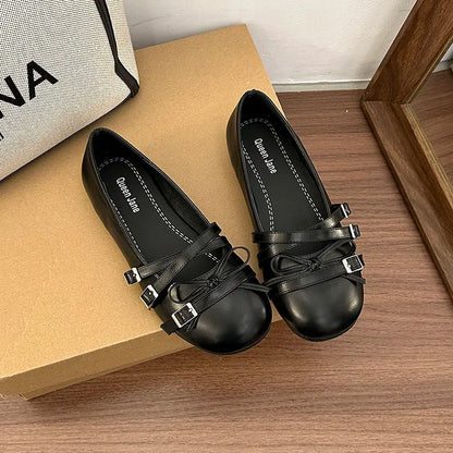 Silver Women Ballet Flats Comfortable Round Toe Shallow Shoes 2026 New Spring Autumn Vintage Ladies Dress Mary Jane Shoes