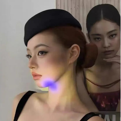 Hepburn Style Black Flat Top Berets Hat Women's French High-end Aviation Stewardess Hat Retro Republic of China Beret
