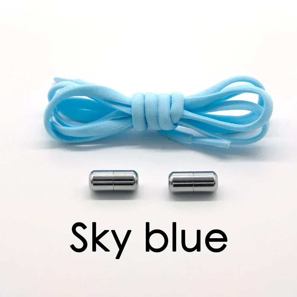 1Pair No tie ShoelacesSemicircle New Elastic Shoe Laces For Kids and Adult Sneakers Shoelace Quick Lazy Laces Color Shoestrings