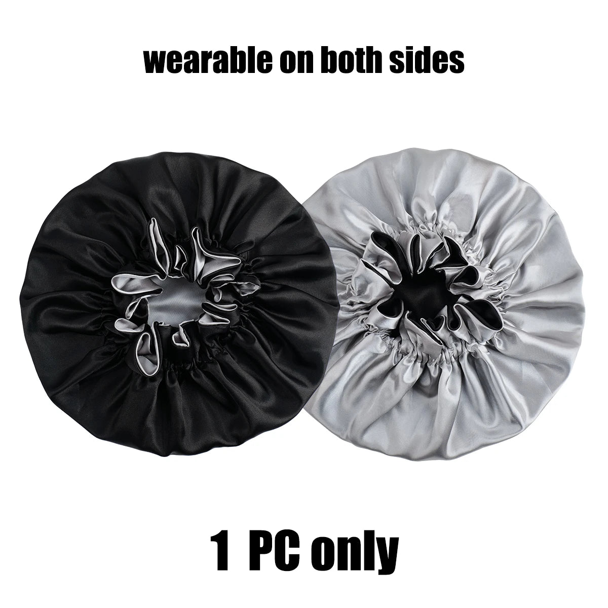 1Pc Double-Layered Minimalist Hair Bonnet Satin Bonnet Sleep Caps Can Be Worn on Both Sides Versatile Cap for Men/Women