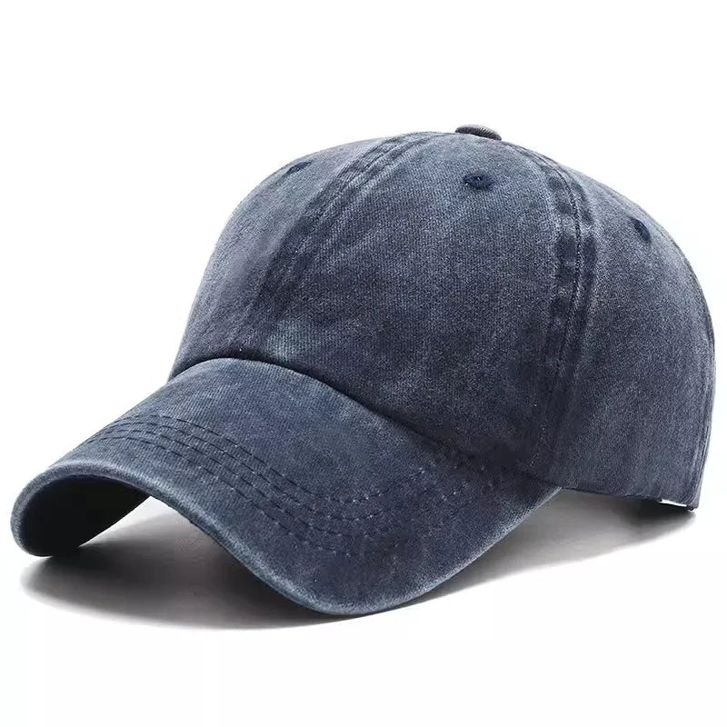 Baseball cap, women's artistic retro outdoor Japanese soft top, summer distressed men's washed cotton duckbill cap