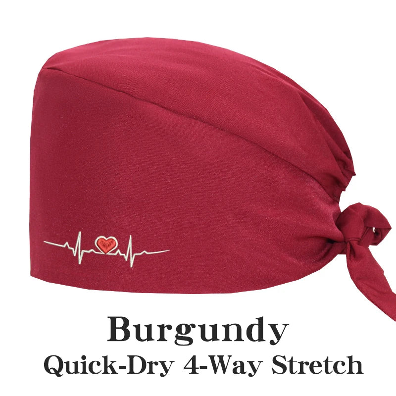 ECG Embroider Working Hats for Man Woman Pet TOOTH Clinic Scrub Caps Quick Dry Breathable Dentist Cap MSG-03