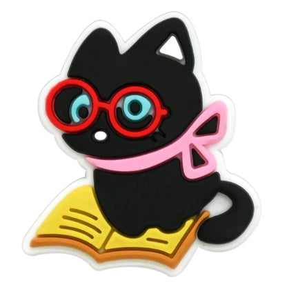 lovely cat series PVC shoe Charms Slippers Buckle combination Fit Wristbands accessories Decoration Bands gift unisex party