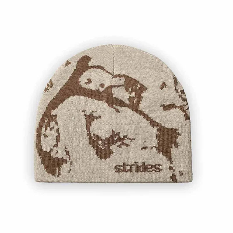 Men Beanie Strides Splatter Beanie Korean Wnter Knit Vintage Y2k Hats Streetwear Wool Caps Fashion Aesthetic Unisex Accessories
