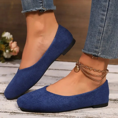 Women's Loafers 2025 New Elegant Ladies Causal Flat Shoes Square-toe Spring Autumn Shallow Women's Fashion Ballet Shoes Simple