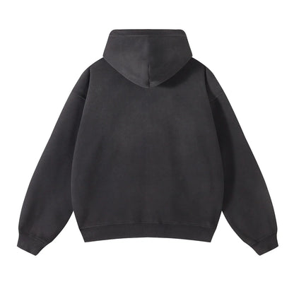 Men's Zip Up Hoodies Tie Dye Washed Double Oversize Cardigan Sweatshirt Loose Plus Plush Gradient Man Hooded Pullovers Winter