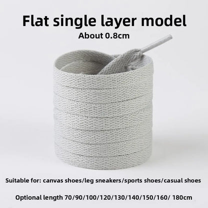 Light Gray Shoelaces Sports Shoes Wear-resistant Rope Men's Round Style Women's Flat Shoelaces Rope Casual Flat Round Sneakers
