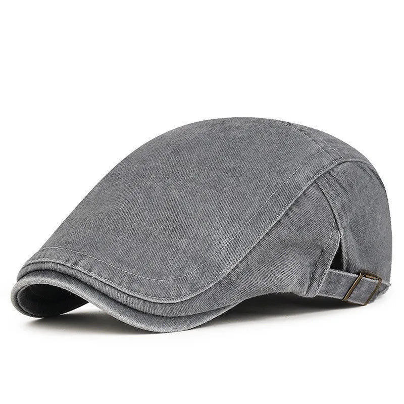 Vintage Washed Cotton Flat Cap Men Newsboy Hat Duckbill Ivy Cap Women Casual Driving Cabbie Painter Beret Spring Autumn