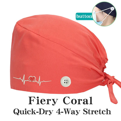 ECG Embroider Working Hats for Man Woman Pet TOOTH Clinic Scrub Caps Quick Dry Breathable Dentist Cap MSG-03