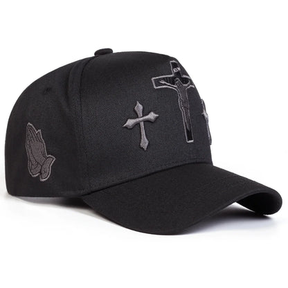 Unisex Cross Embroidery Baseball Caps Spring and Autumn Outdoor Adjustable Casual Hats Sunscreen Hat Sports Cap