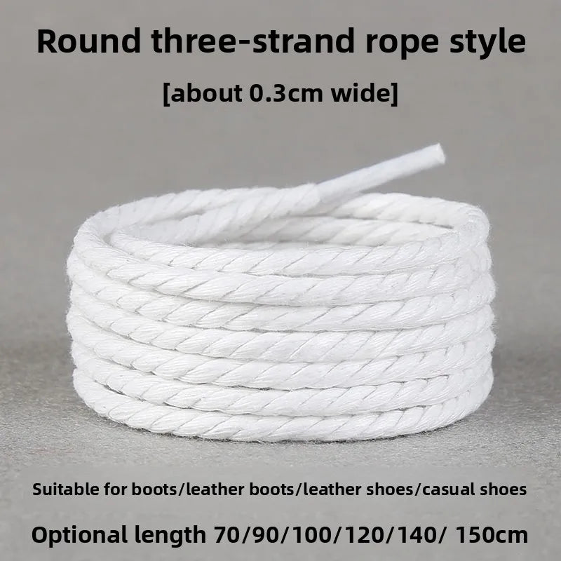 Light Gray Shoelaces Sports Shoes Wear-resistant Rope Men's Round Style Women's Flat Shoelaces Rope Casual Flat Round Sneakers