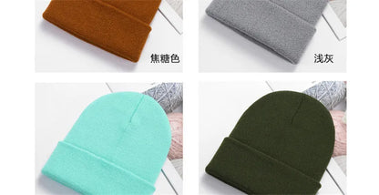Acrylic Beanie Cap for Adult Winter Women Men Plain Skullies Beanie Hats Custom Logo Knitted Hats SKullies Skullcap