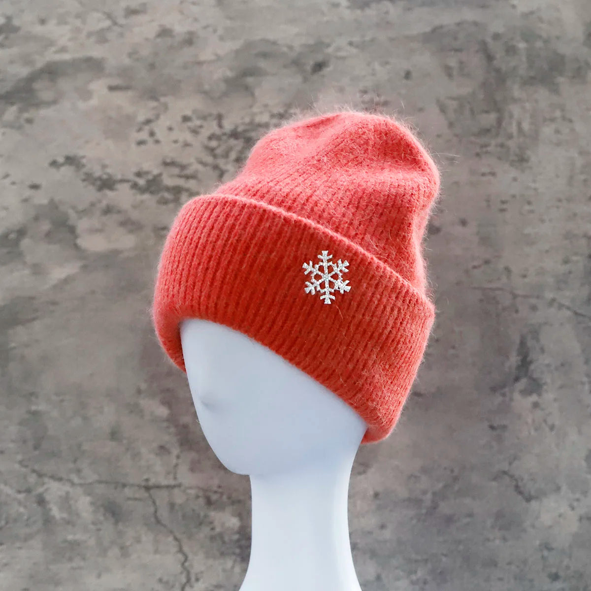 Hot Selling Winter Hat Real Rabbit Fur Winter Hats For Women Snowflake Warm Beanie cold Hats Women Solid Adult Cover Head Cap