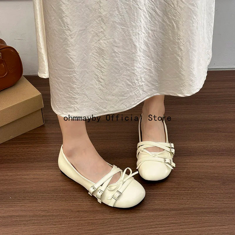 Silver Women Ballet Flats Comfortable Round Toe Shallow Shoes 2026 New Spring Autumn Vintage Ladies Dress Mary Jane Shoes