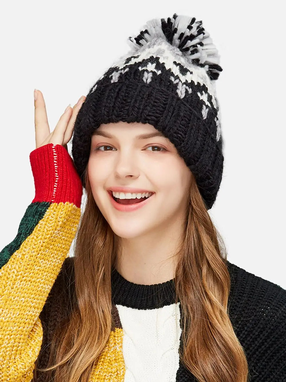 Skiing Cashmere Woman Winter Hat Autumn Beanies with Pompom Warm Wool Skullies Wholesales Acrylic Beanies Winter Hat for Woman